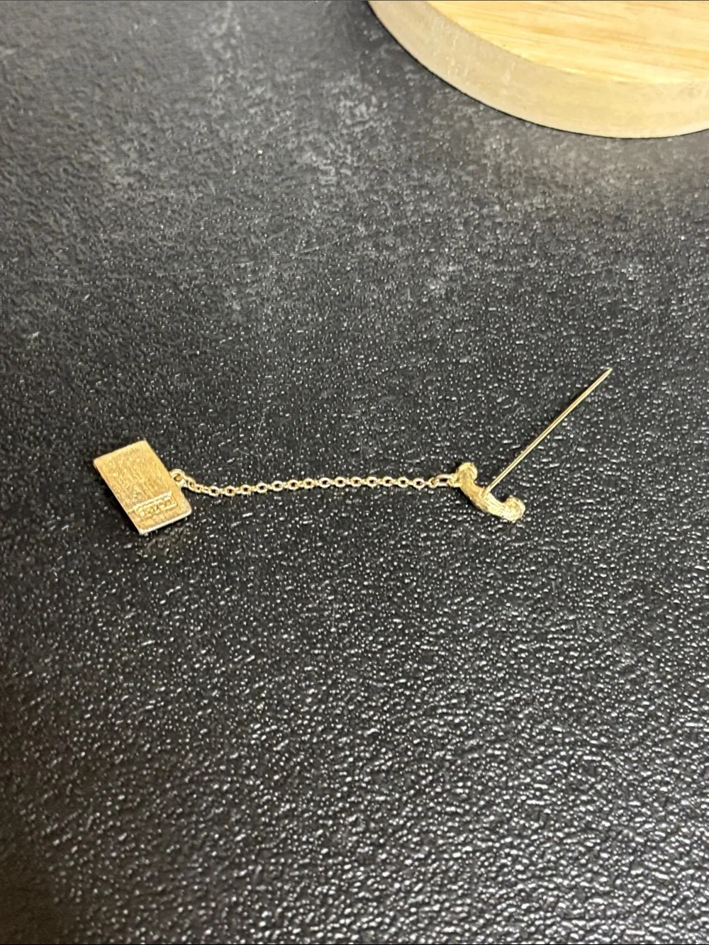 Vintage Avon Gold Telephone Tie Pin with Chain